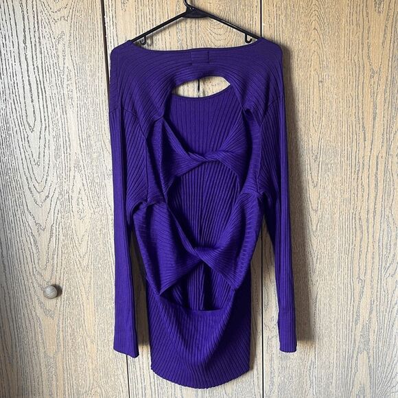 NEW Future Collective Purple Twisted Back Ribbed Sweater Size 2X - Picture 4 of 13